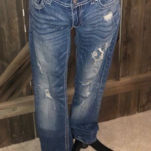 BKE Stella Destructed Bootcut Jeans